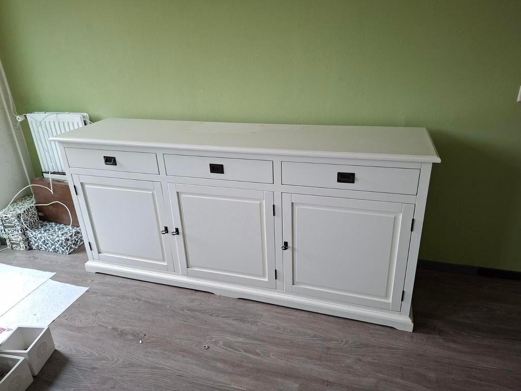 Dressoir wit 90cmx198cm 3 deurtjes, 3 lades, Huis en Inrichting, Kasten | Dressoirs, Ophalen, Gebruikt, 25 tot 50 cm, 150 tot 200 cm