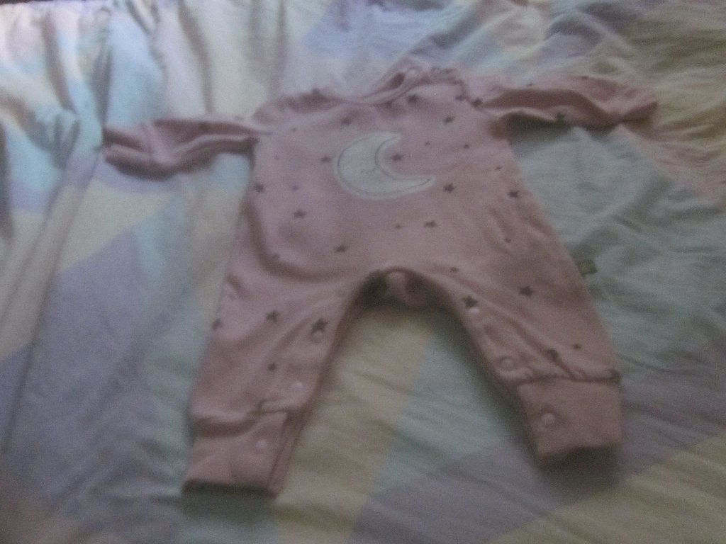 Zachtroze/wit/antraciet warm pakje met maan en sterren mt 68, Kinderen en Baby's, Ophalen of Verzenden, Zo goed als nieuw, Meisje