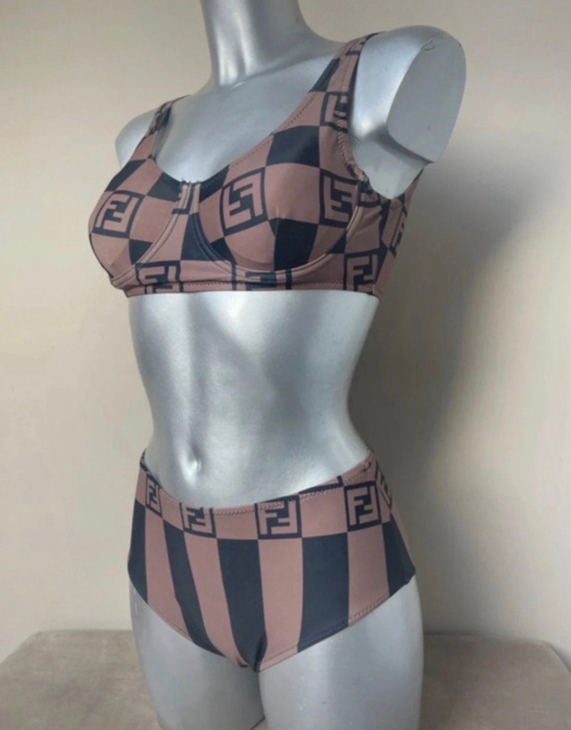 Fendi Bikini Maat S - Origineel en Gedragen, Ophalen of Verzenden, Gedragen, Bruin, Bikini