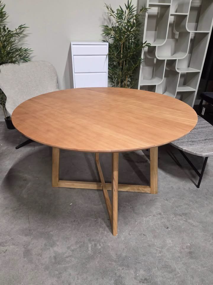 Ronde Inklapbare Eettafel Alece Rubberhout, 120cm van Nohr, Antiek en Kunst, Antiek | Meubels | Tafels, Ophalen