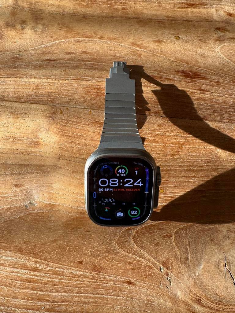 Apple Watch Ultra 1 49mm Titanium & Ceramic Case, Gebruikt, IOS, Ophalen of Verzenden, Waterdicht