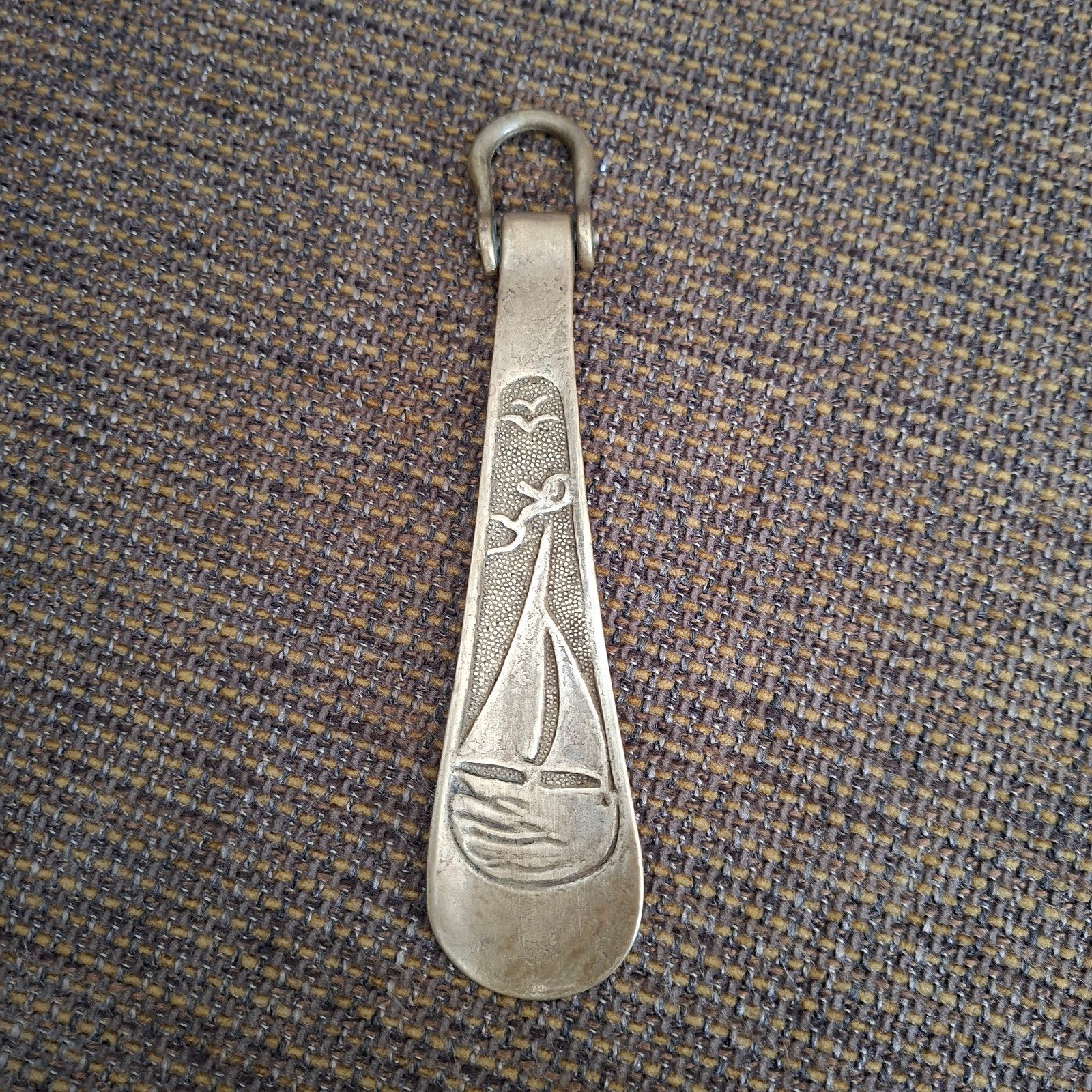 Vintage Messing Schoenlepel met Nautisch Design, Ophalen of Verzenden