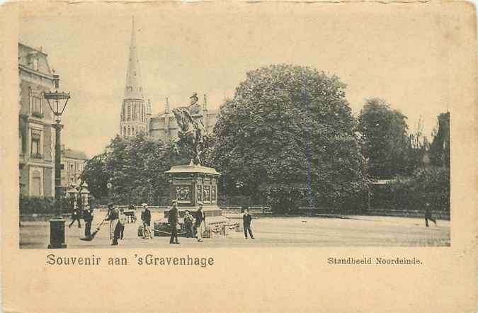 301-142-011 Den Haag Standbeeld Noordeinde, Verzenden, Voor 1920, Zuid-Holland