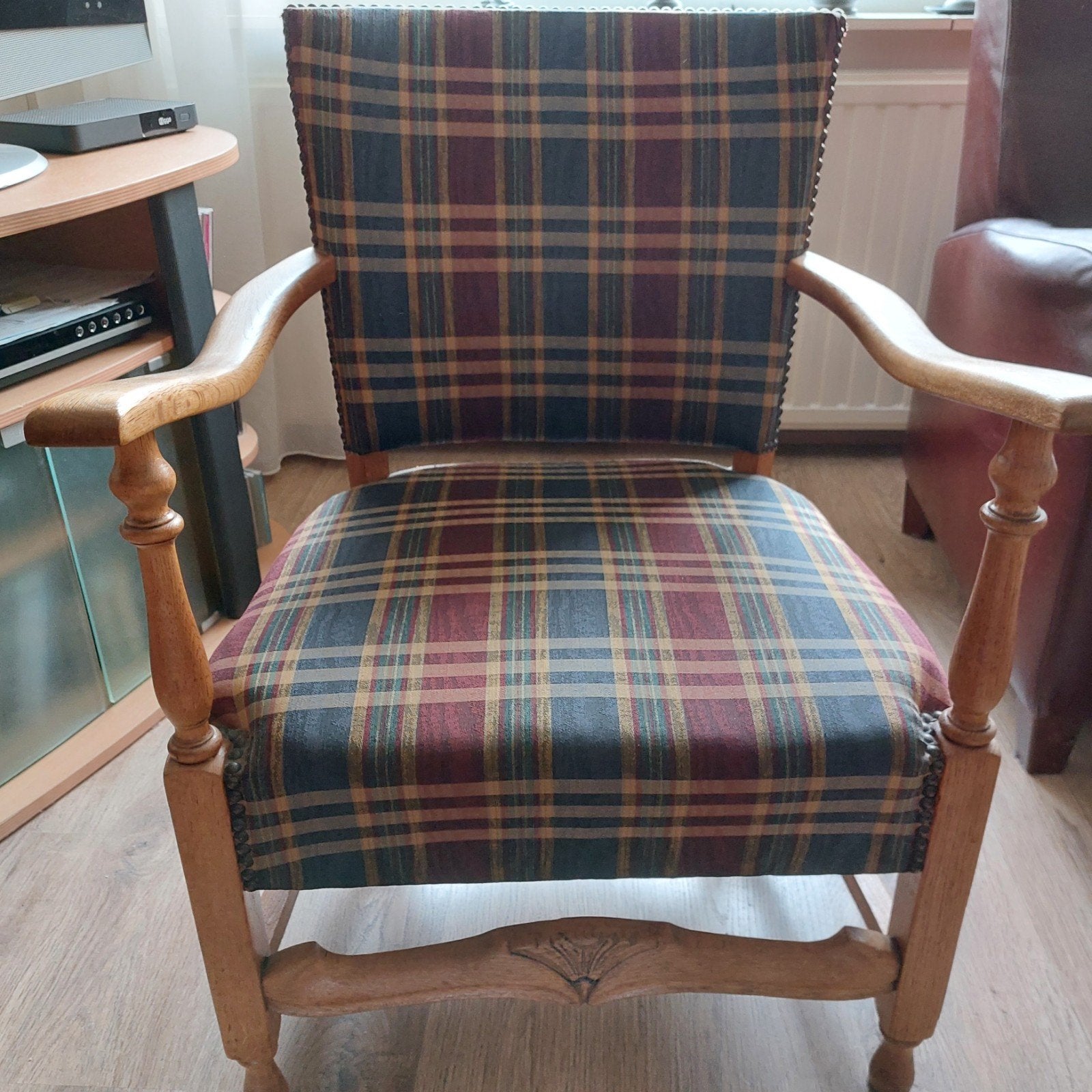 Comfortabele stoel met Schotse ruit - H79/Z38cm, Ophalen