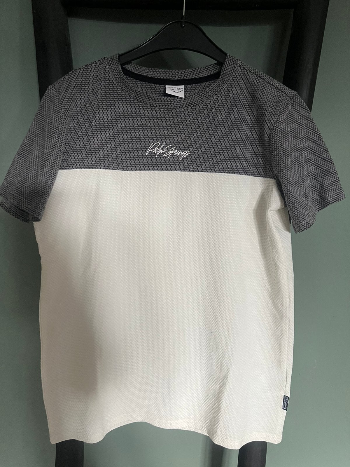 T-shirt Palm Springs crème grijs 158-164 shirtjes jongens, Verzenden, Zo goed als nieuw, Jongen, Shirt of Longsleeve
