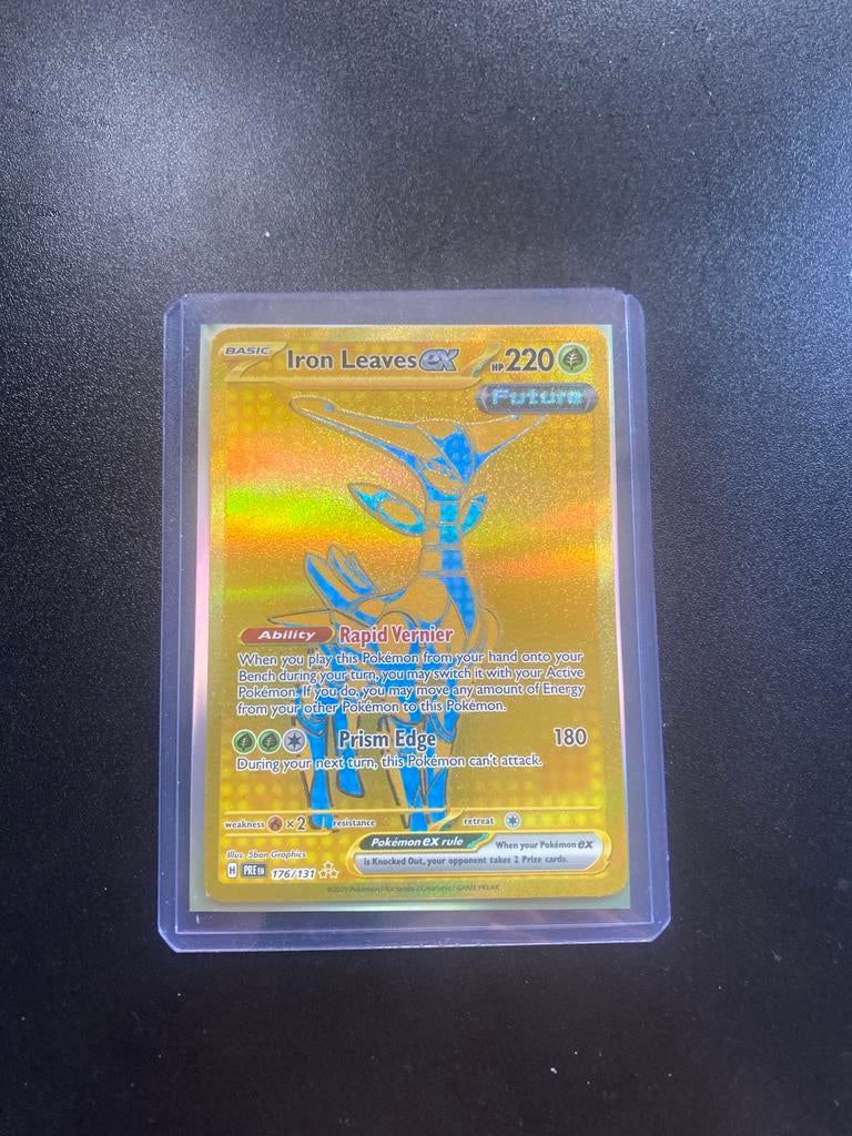 Pokémon Iron Leaves ex Full Gold Future 176/131 Prismatic, Ophalen of Verzenden, Zo goed als nieuw, Losse kaart, Foil