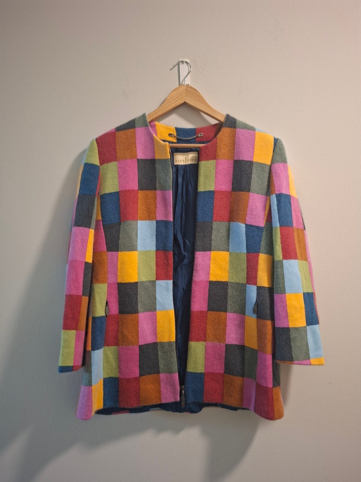 Alexander geblokt vest 50% angora wol, maat 42, Ophalen of Verzenden