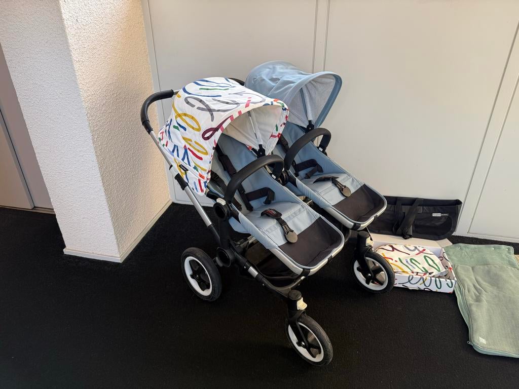 Bugaboo Donkey 2 Duo kinderwagen - compleet pakket, Kinderen en Baby's, Tweelingen en Meerlingen, Ophalen, Zo goed als nieuw, Kinderwagen of Buggy