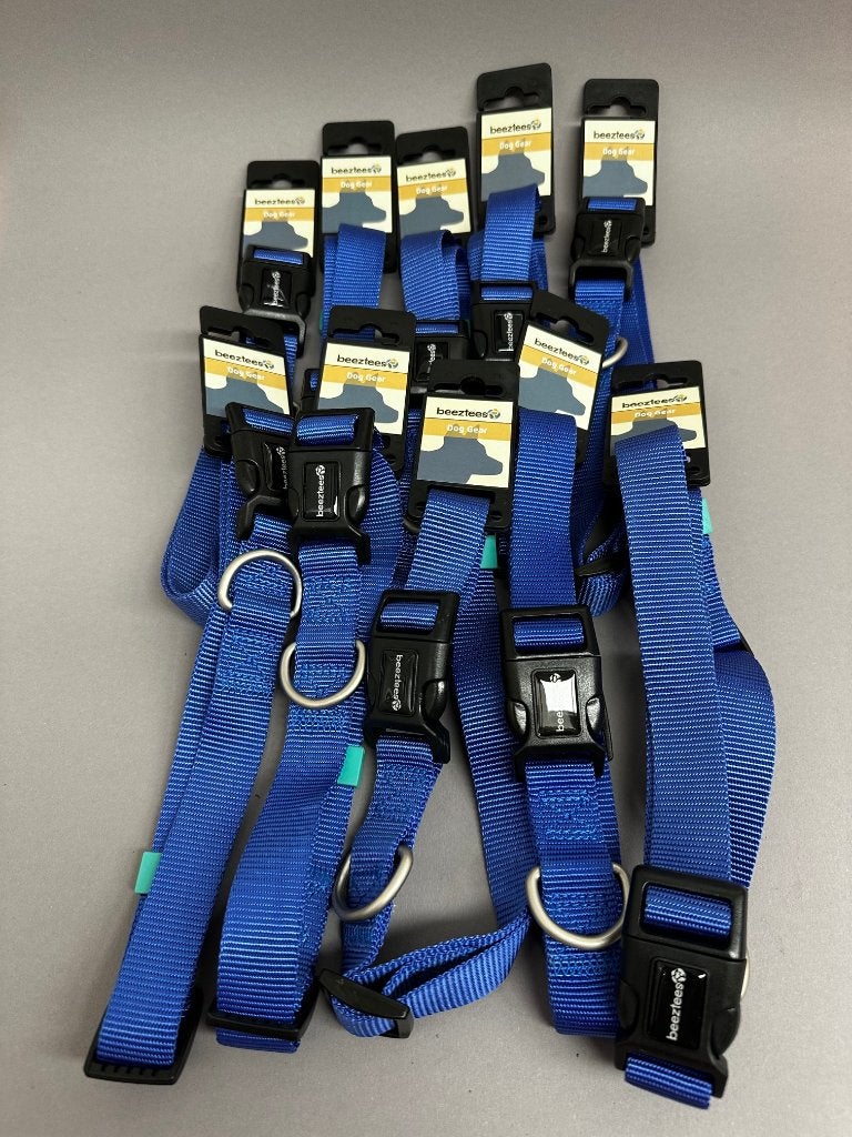 Partij á 10 halsbanden L / XL Beeztees blauw 48-70 cm, Nieuw, Ophalen of Verzenden, Beeztees, Nvt