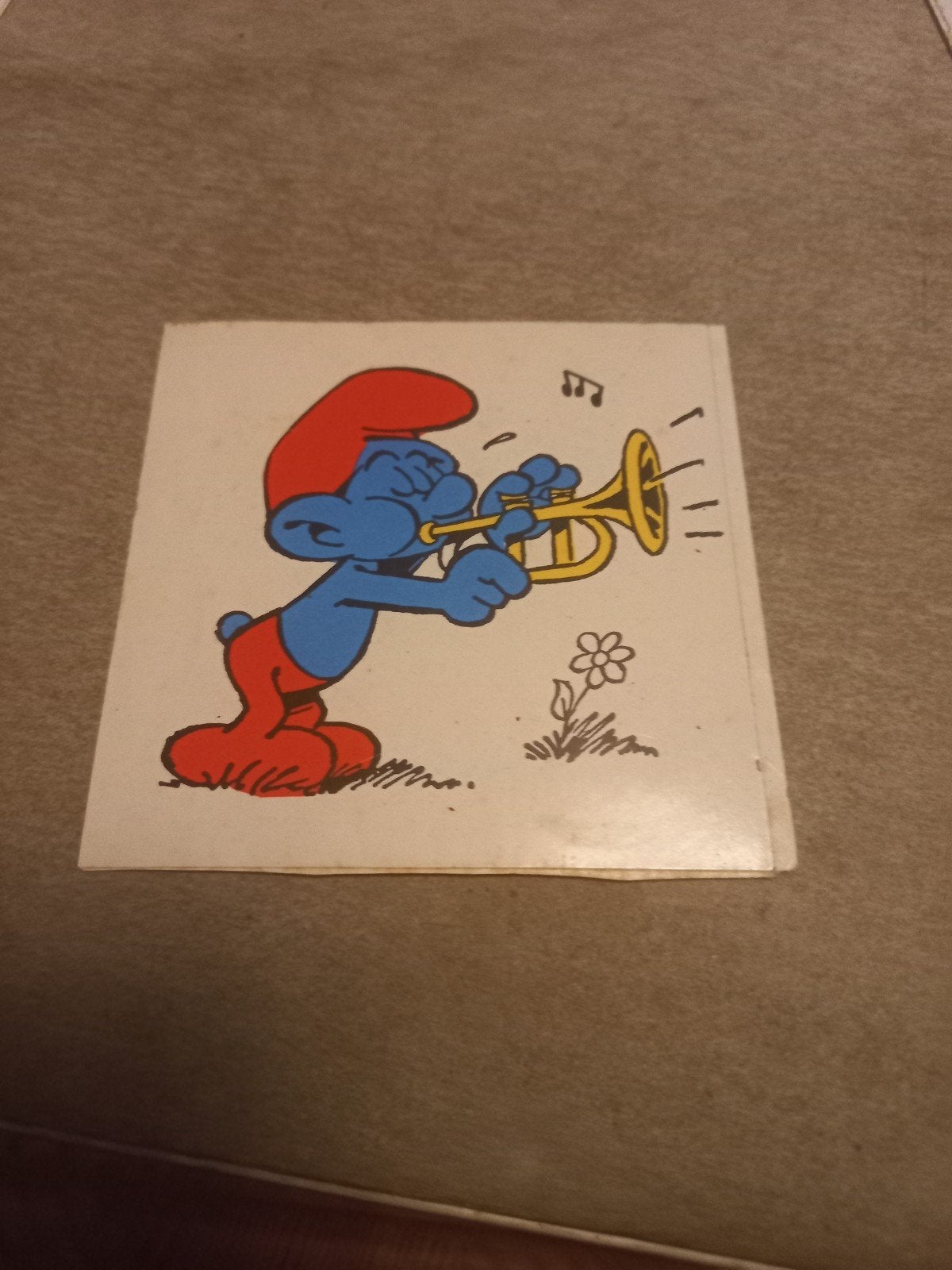 Smurf sticker - Smurf met trompet, Ophalen of Verzenden