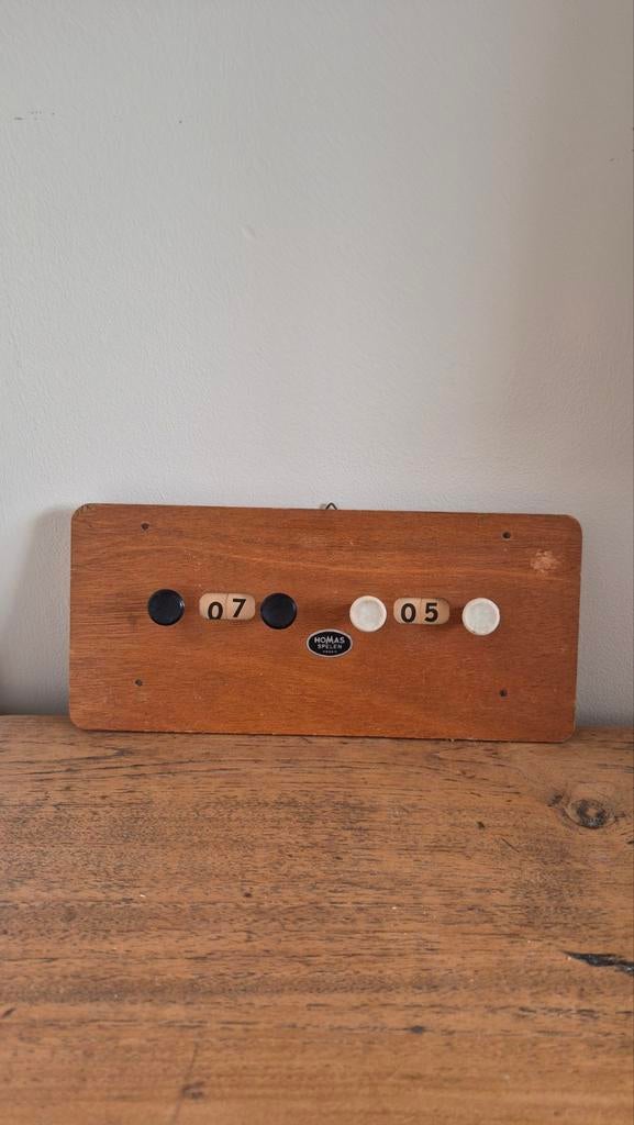 Vintage Homas Spelen Scorebord - Houten Telbord, Ophalen of Verzenden, Gebruikt
