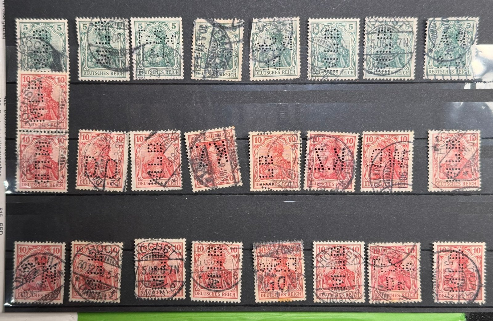 Duitse Rijk lot perfins, Postzegels en Munten, Postzegels | Europa | Duitsland, Ophalen of Verzenden, Duitse Keizerrijk