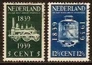 Nederland NVPH nr 325/6 gestempeld Spoorwegen 1939, Postzegels en Munten, Ophalen of Verzenden, T/m 1940, Gestempeld