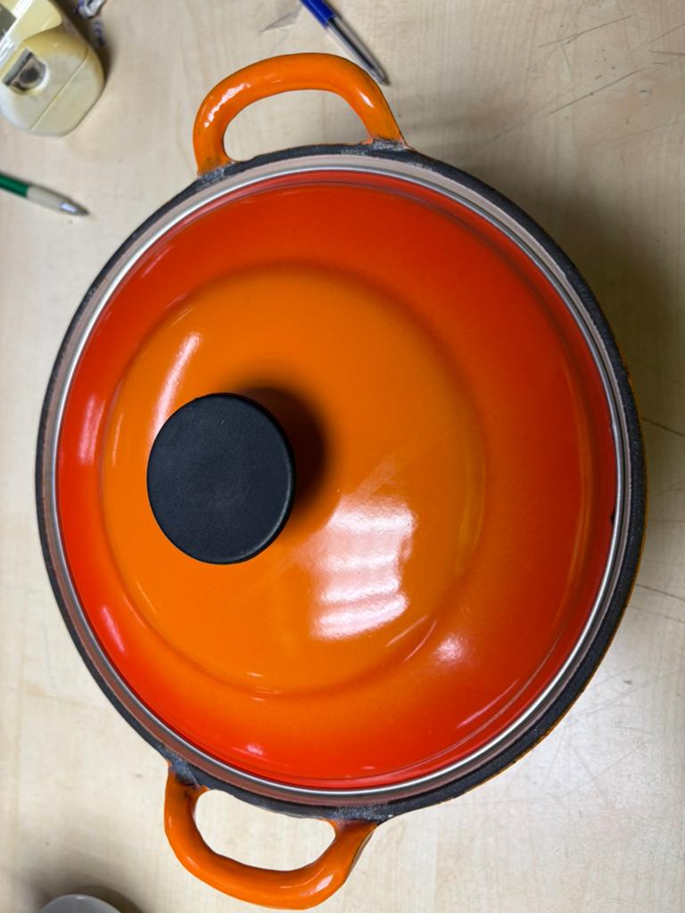 Oranje gietijzeren braadpan, Ophalen of Verzenden, Gietijzer, Koekenpan of Braadpan
