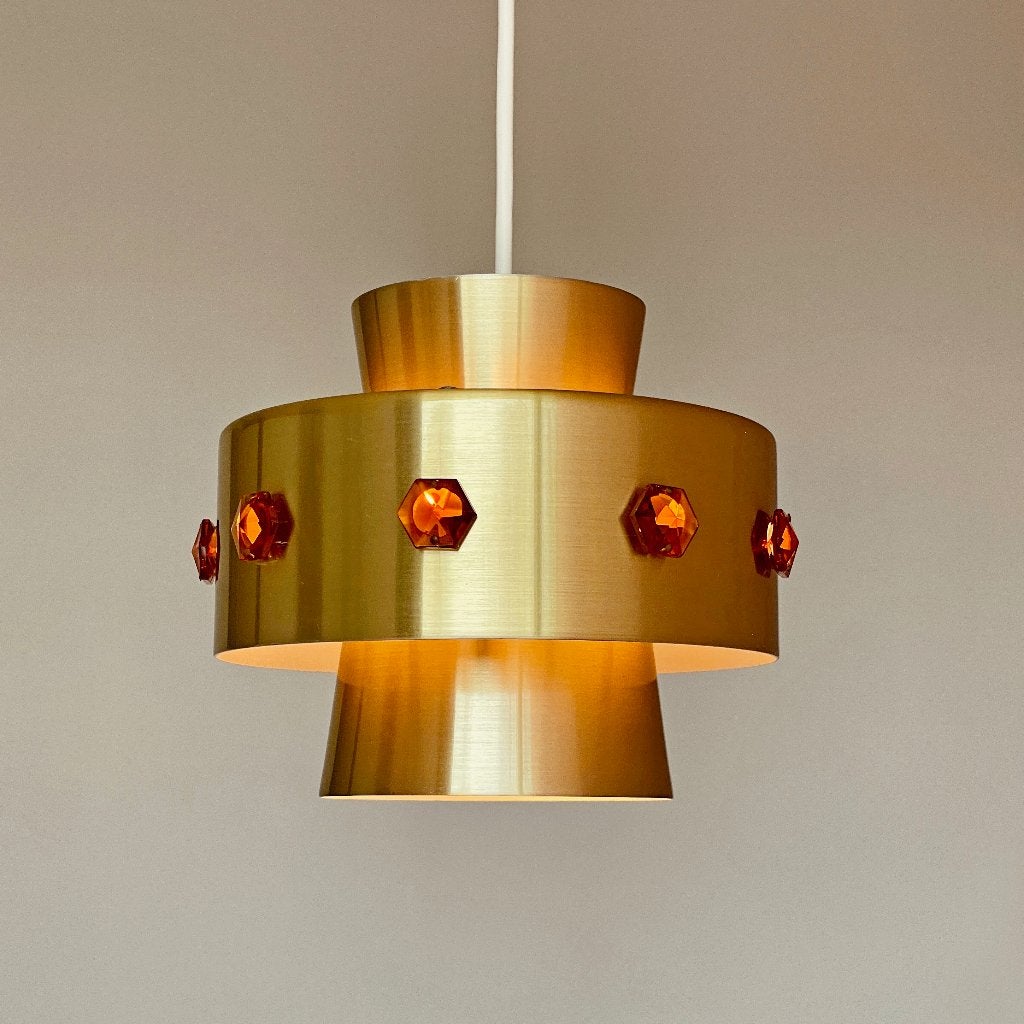 MidCentury Deens design LAMP Vitrika vintage Scandinavië MCM, Ophalen of Verzenden, Gebruikt, Metaal, Vintage Mid Century Scandinavisch Deens design MCM Hotel Chic