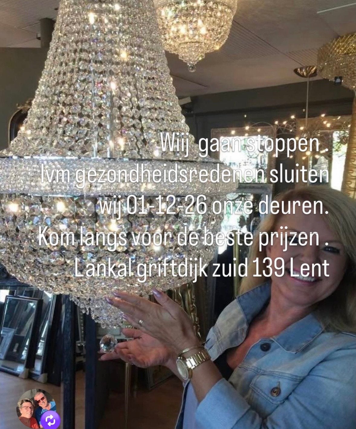 Kroonluchter- winkel sluiting per 01-12-26, Huis en Inrichting, Ophalen of Verzenden, Gebruikt, Glas, E14 (klein)
