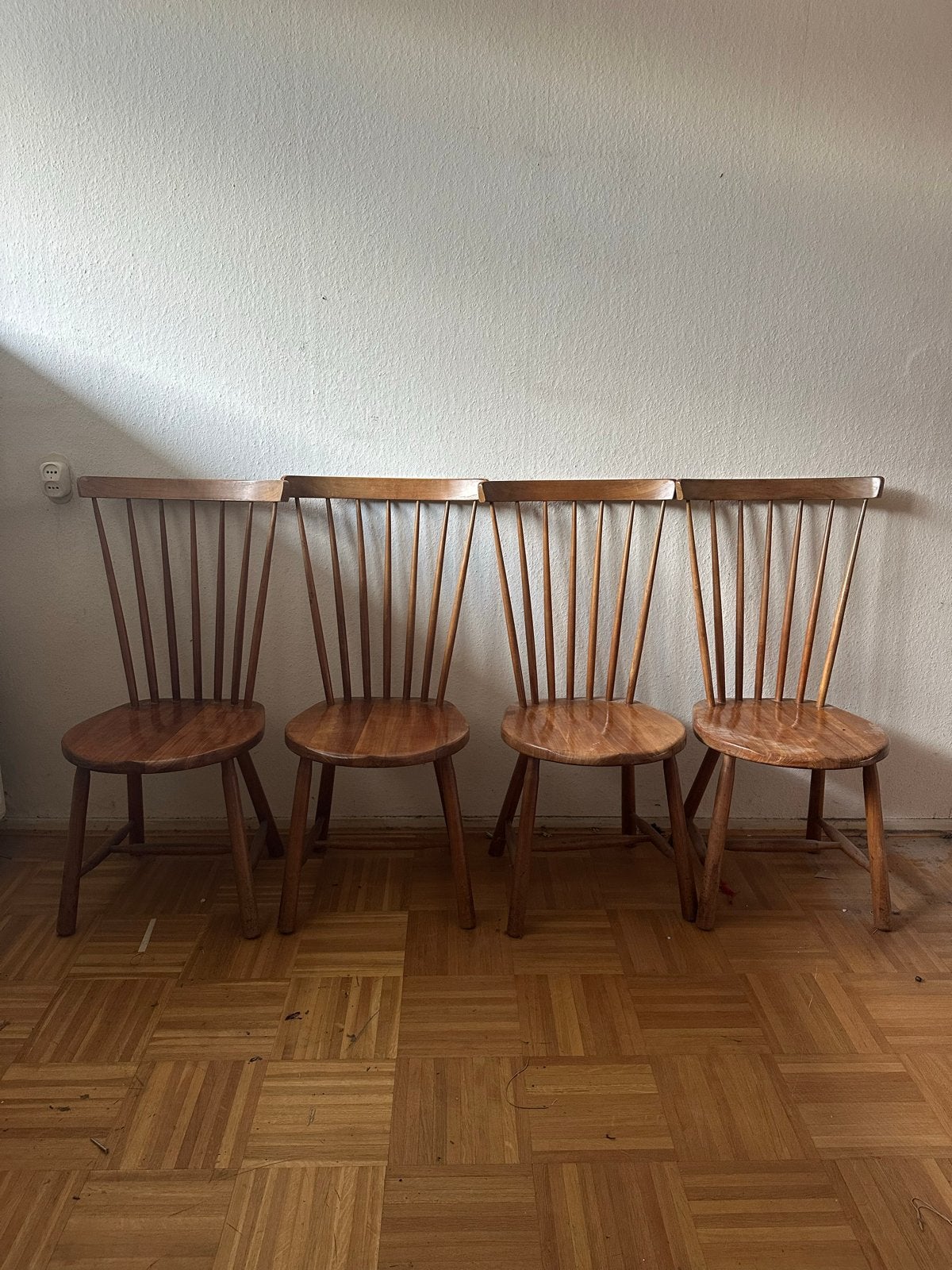 4 vintage design spijlenstoelen De Ster Gelderland jaren '60, Ophalen
