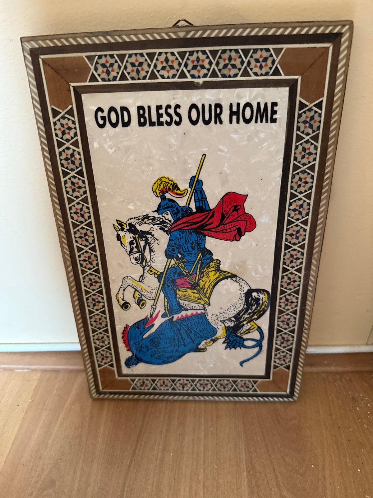 Vintage wanddecoratie: St. Joris en de Draak, Antiek en Kunst, Verzenden