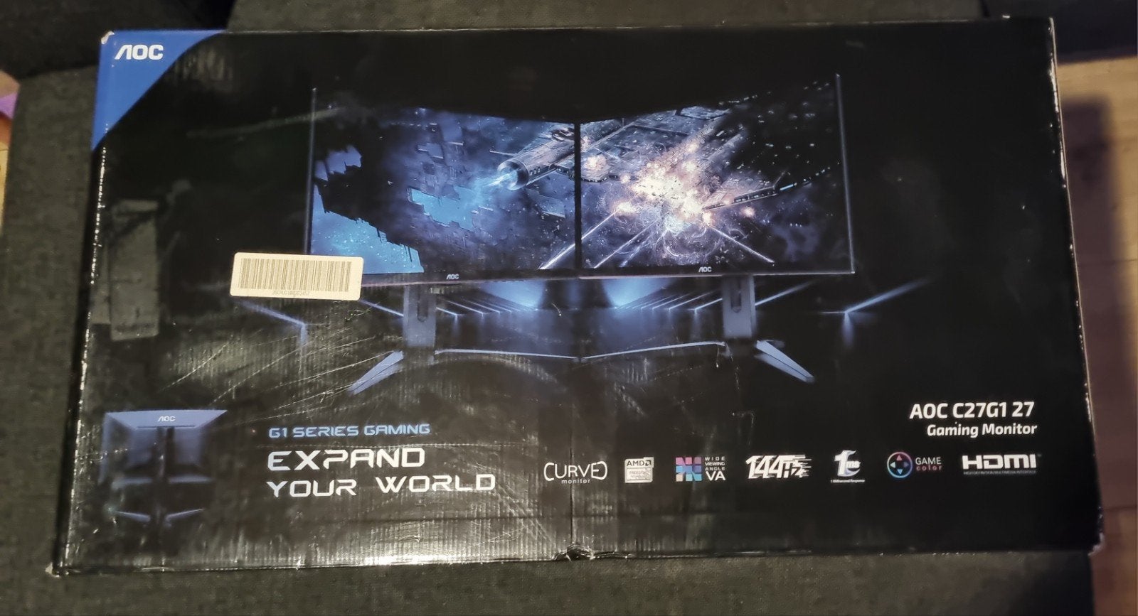AOC C27G1 27 inch Curved Gaming Monitor 144Hz Full HD, DisplayPort, 101 t/m 150 Hz, Curved, VA