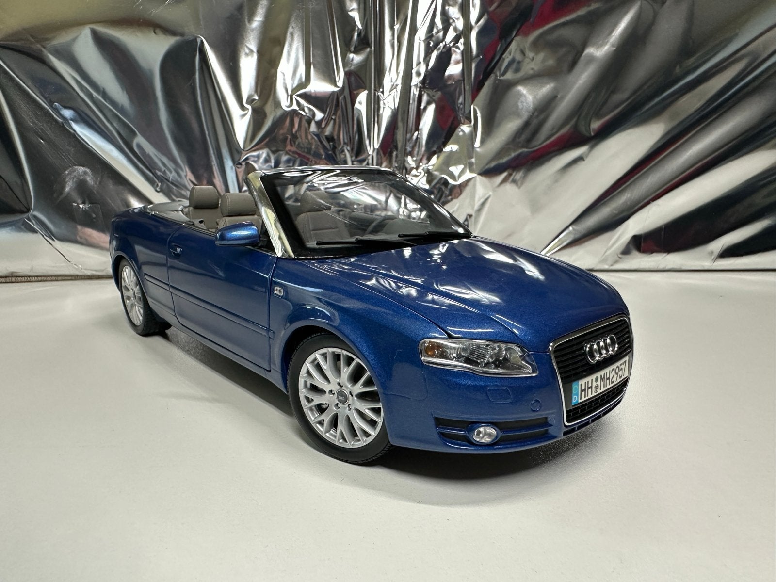 Audi A4 B7 Cabriolet (blauw). Norev, Overige merken, Auto, 1:32 tot 1:50, Ophalen of Verzenden