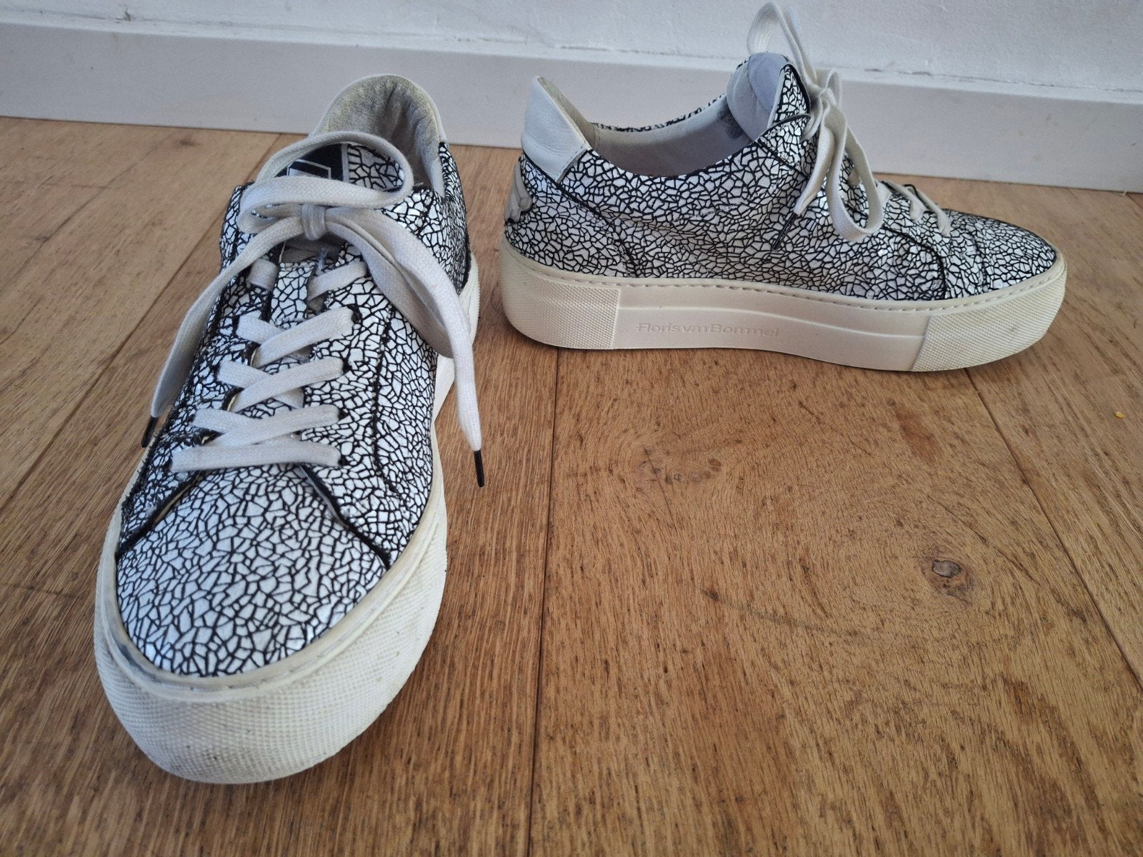 Floris van Bommel sneakers - Maat 38.5 Wijdte G mt 38 print, Wit, Floris van Bommel, Ophalen of Verzenden, Sneakers of Gympen