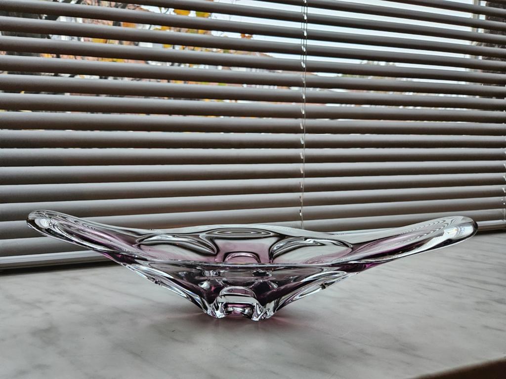 Glazen schaal met paarse accenten - Modern design, Ophalen