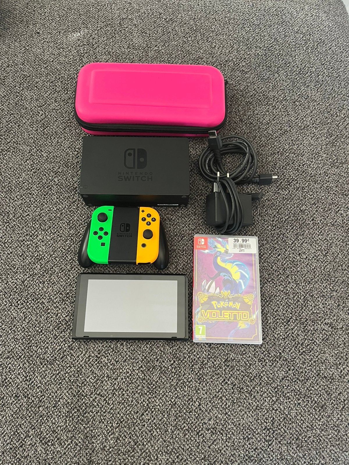 Nintendo Switch compleet + Pokémon Violet, Ophalen of Verzenden, Zo goed als nieuw, Blauw, Dsi