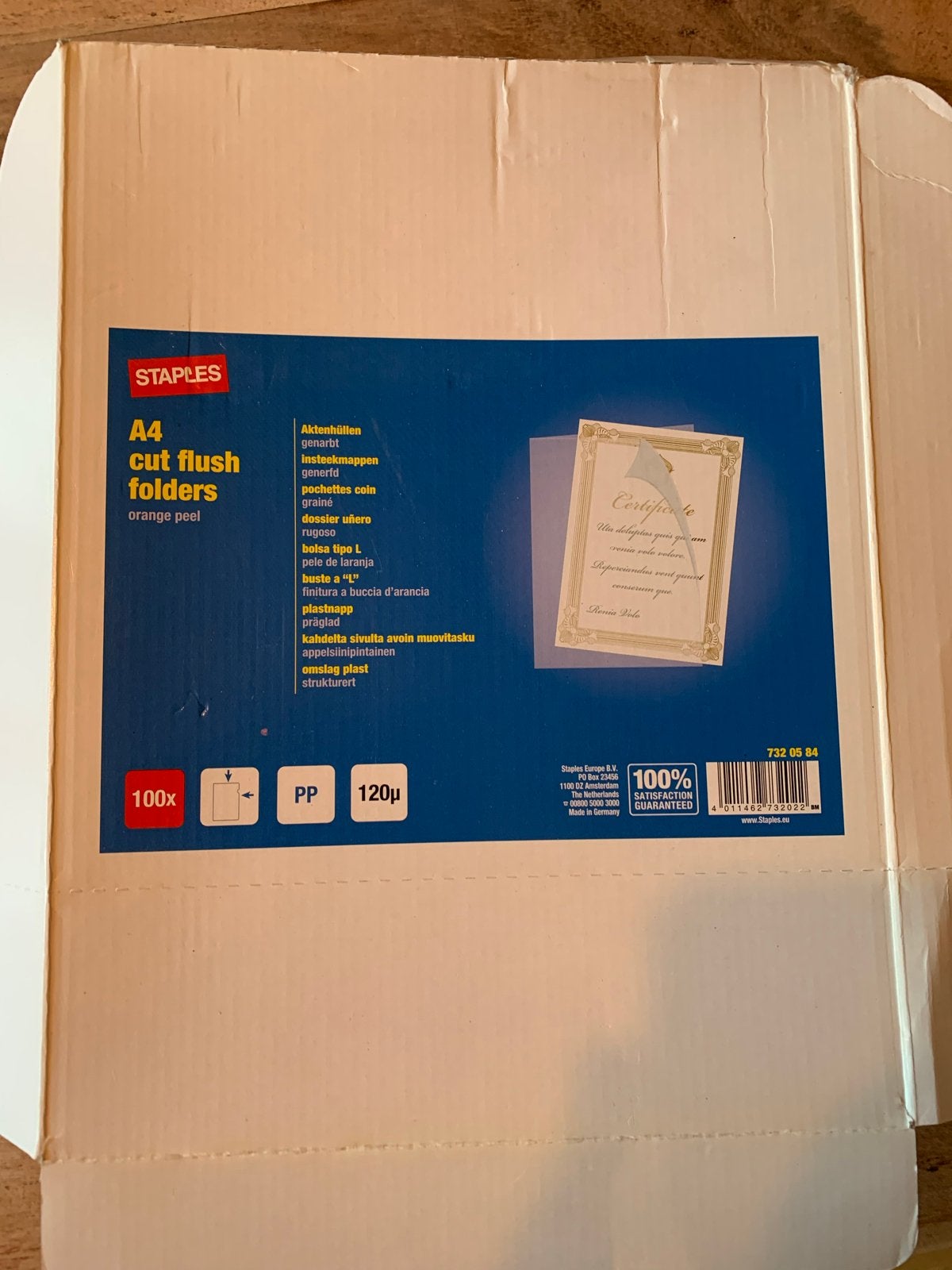 Staples A4 insteekmappen generfd - 80 stuks, Diversen, Ophalen of Verzenden