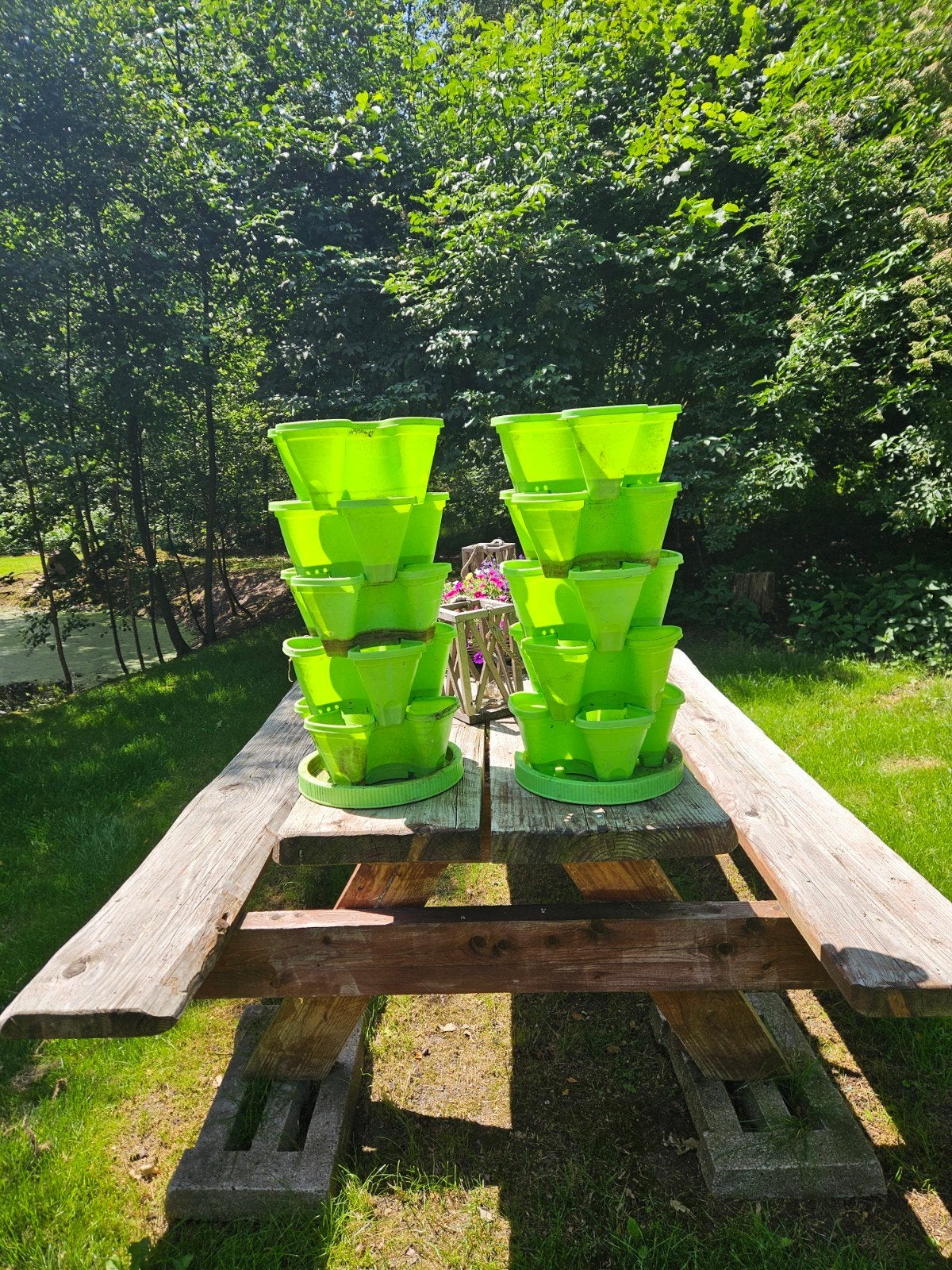 Stapelbare bloempotten / verticale tuin (2 sets), Tuin en Terras, Bloempotten, Ophalen, Gebruikt