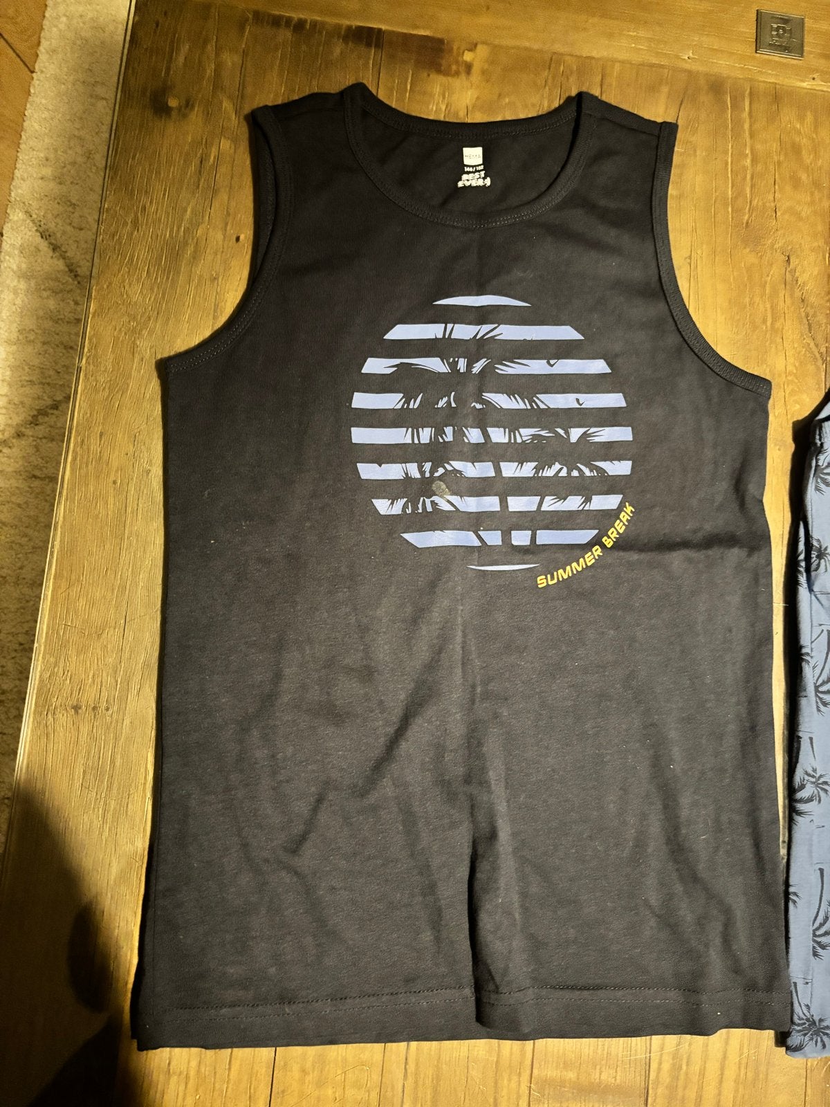 2 hema mouwloze shirts maat 146/152, Kleding | Heren, T-shirts, Ophalen, Zo goed als nieuw, Overige maten, Zwart