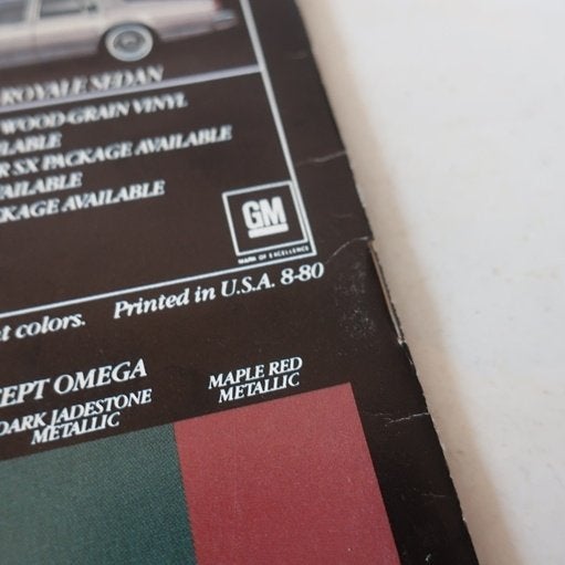 OPRUIMING Oldsmobile Cutlass Omega 1981 folder Cruiser, Ophalen of Verzenden, Gelezen, Overige merken