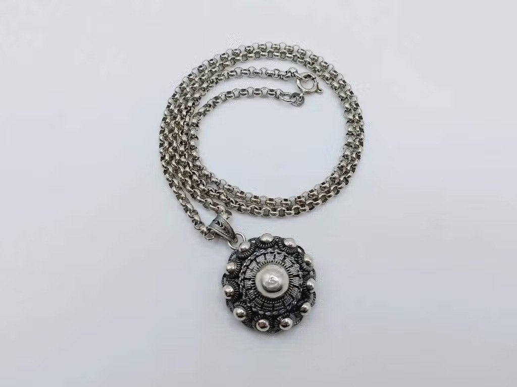 Zilveren jasseronketting met Zeeuwse knop hanger, 50 cm, Info@zilverwebsite.nl, Verzenden, Zo goed als nieuw, Zilverwebsite.nl