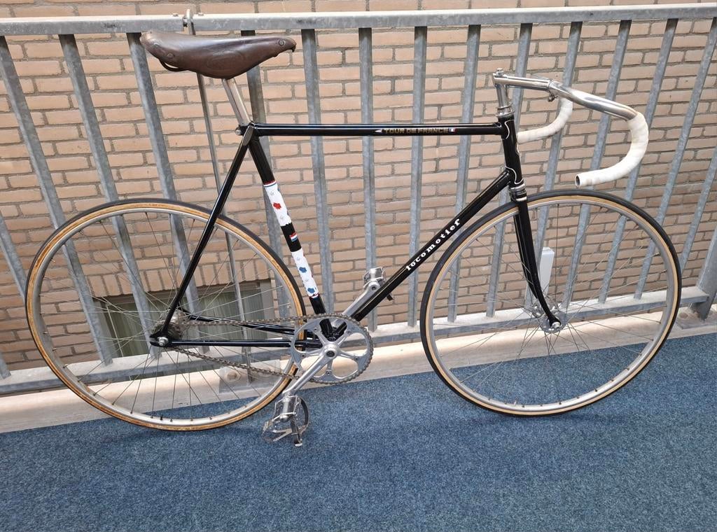 Vintage Locomotief Campagnolo baanfiets fixed gear racefiets, Minder dan 10 versnellingen, Gebruikt, Staal, 57 tot 61 cm