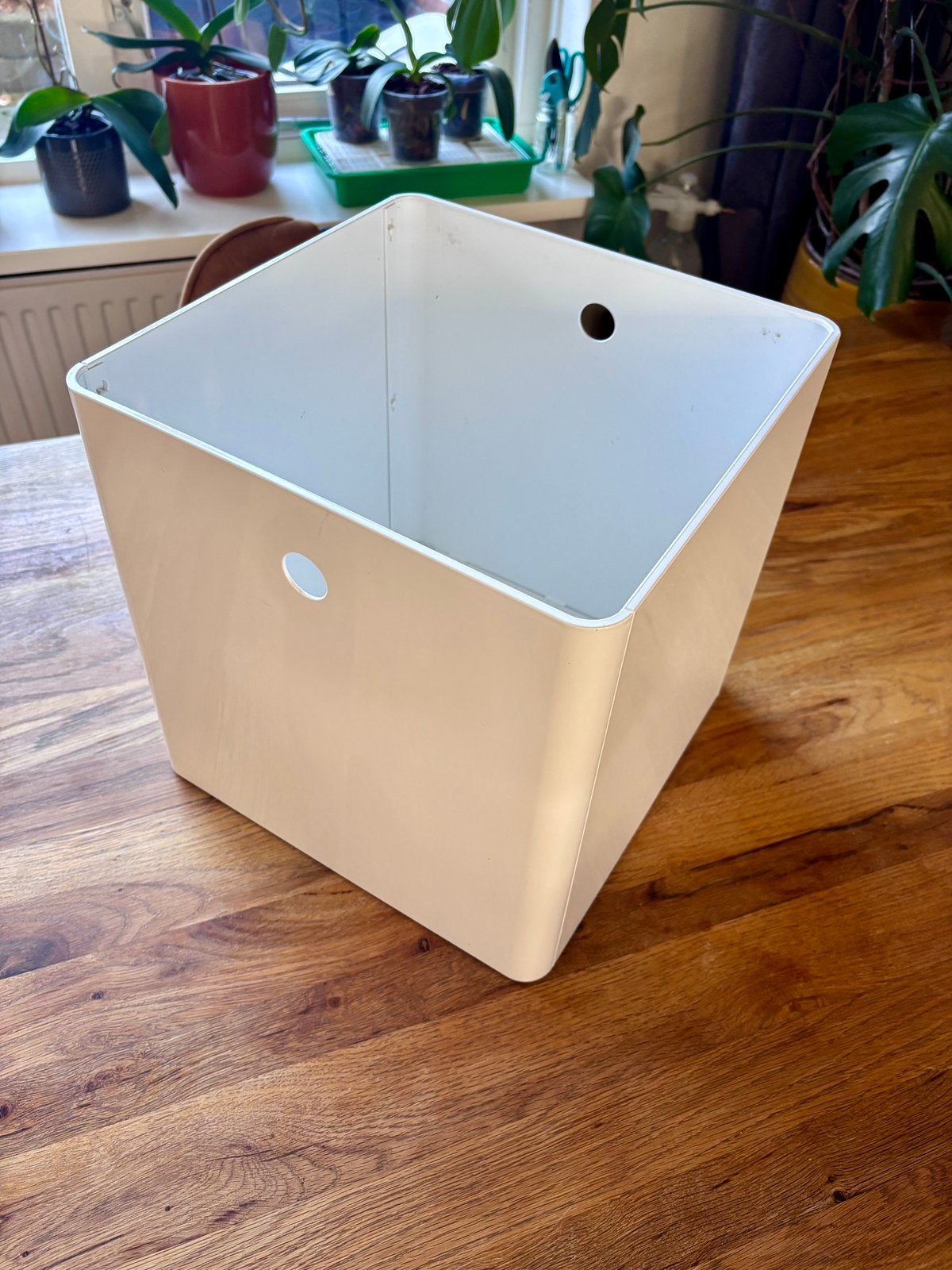 Witte opbergbak KUGGIS (past in Kallax kast), Gebruikt, Opvouwbaar, Minder dan 35 cm, Minder dan 50 cm