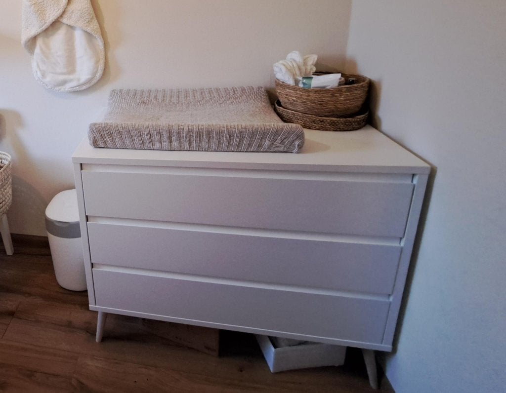 Baby Sterre Commode (wit / naturel) - incl verschoonkussen, Ophalen, Gebruikt, 50 tot 70 cm, 100 cm of meer