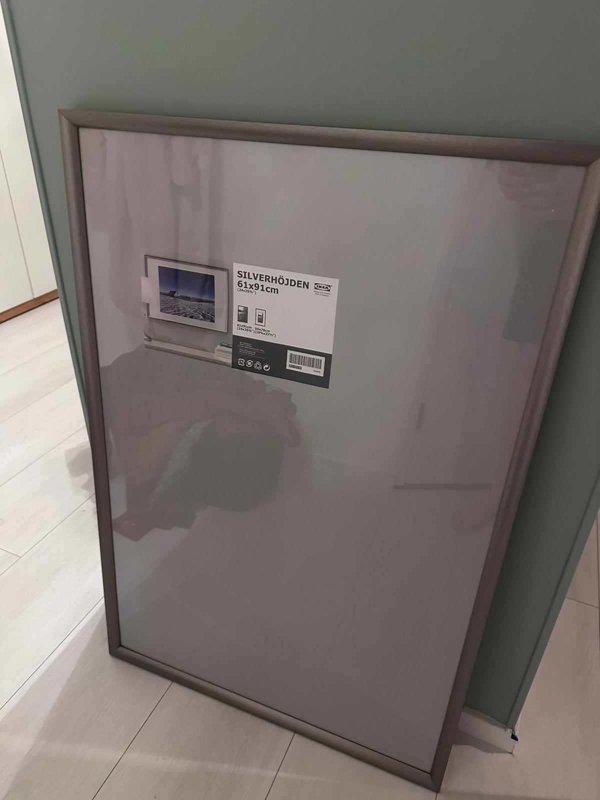 2x ikea lijst 91x61 grijs, Ophalen, Gebruikt, Met passe-partout, 61 cm