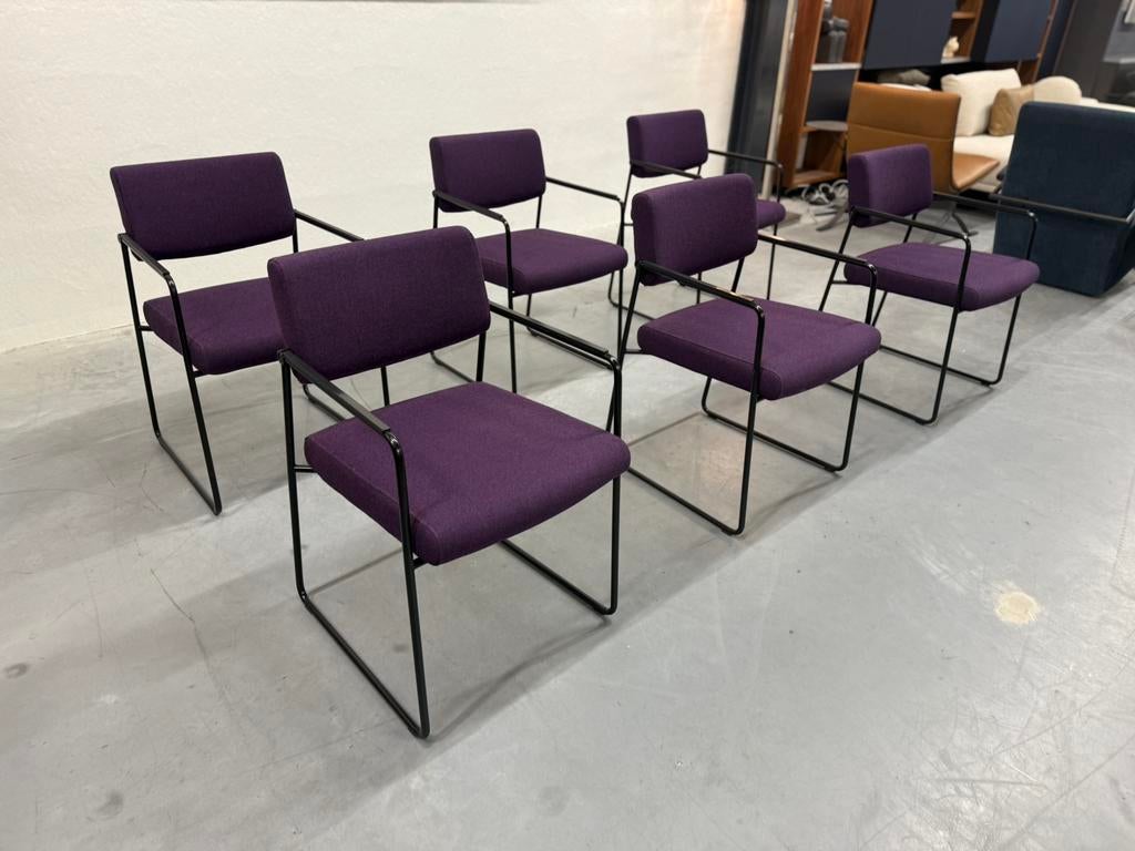 6 Harvink Duck Eetkamerstoel Paars stof Design stoel, Overige kleuren, Harvink, Nieuw, Ophalen of Verzenden