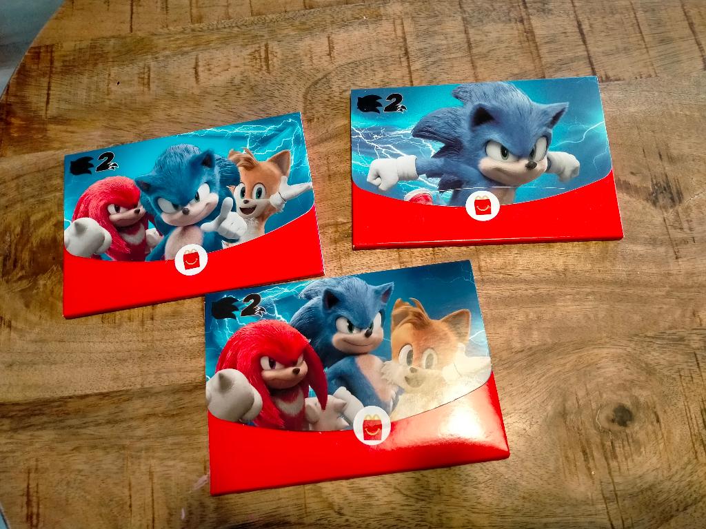 Sonic the Hedgehoc 2 Sega McDonalds Happy Meal figuren, Ophalen of Verzenden, Overige figuren, Zo goed als nieuw, Beeldje of Figuurtje