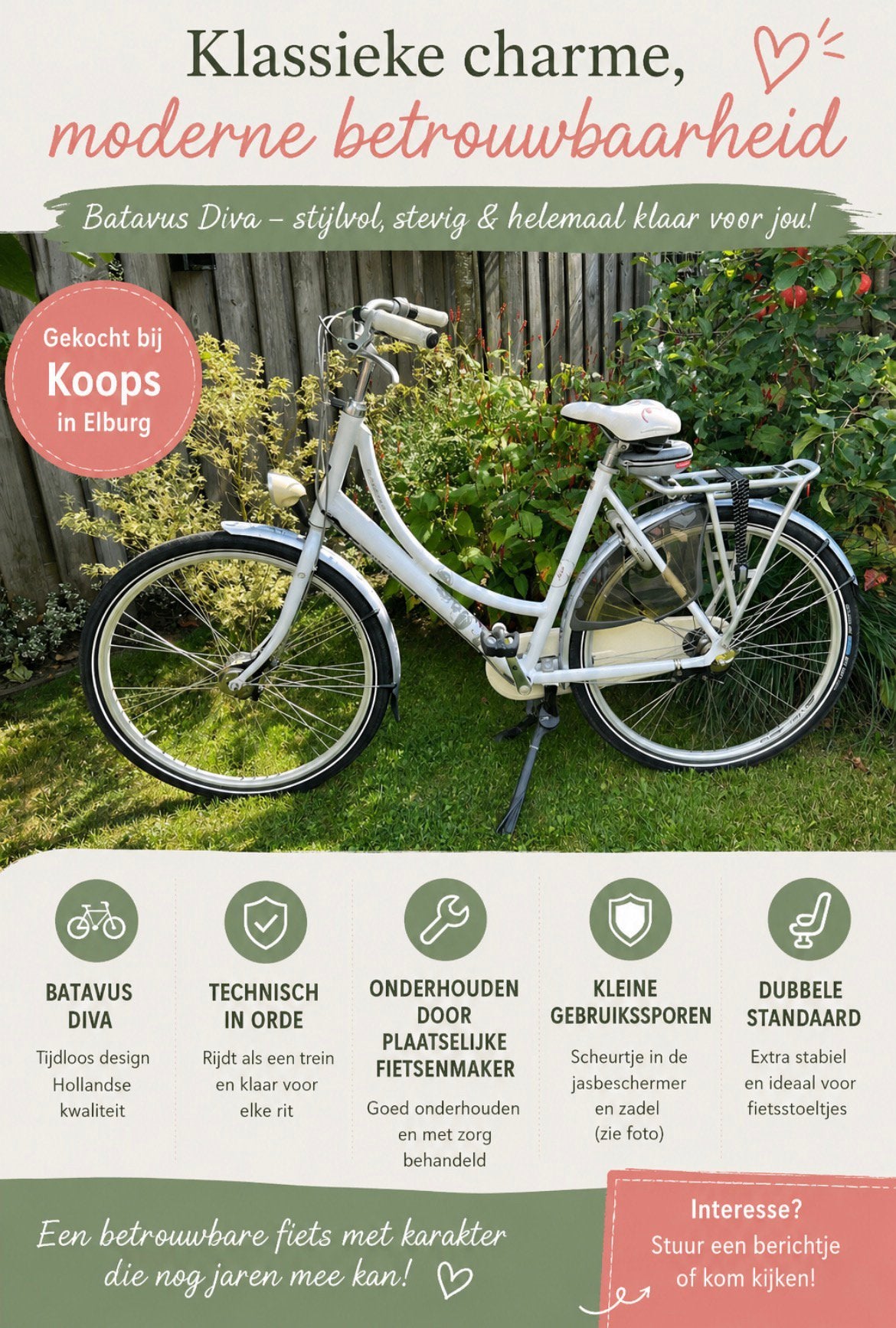Nette staat - Batavus Diva 56 inch, 56 cm of meer, Ophalen, Zo goed als nieuw, Batavus