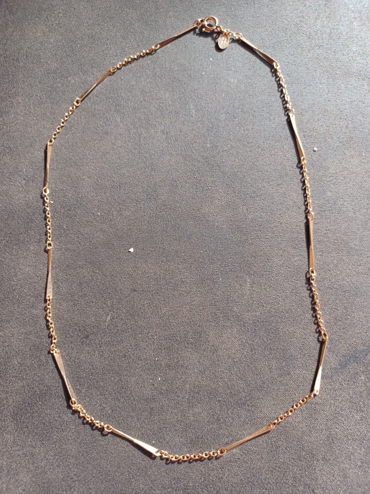 Avon vintage gouden ketting met staafjes, Verzenden, Zo goed als nieuw, Goud, Overige materialen