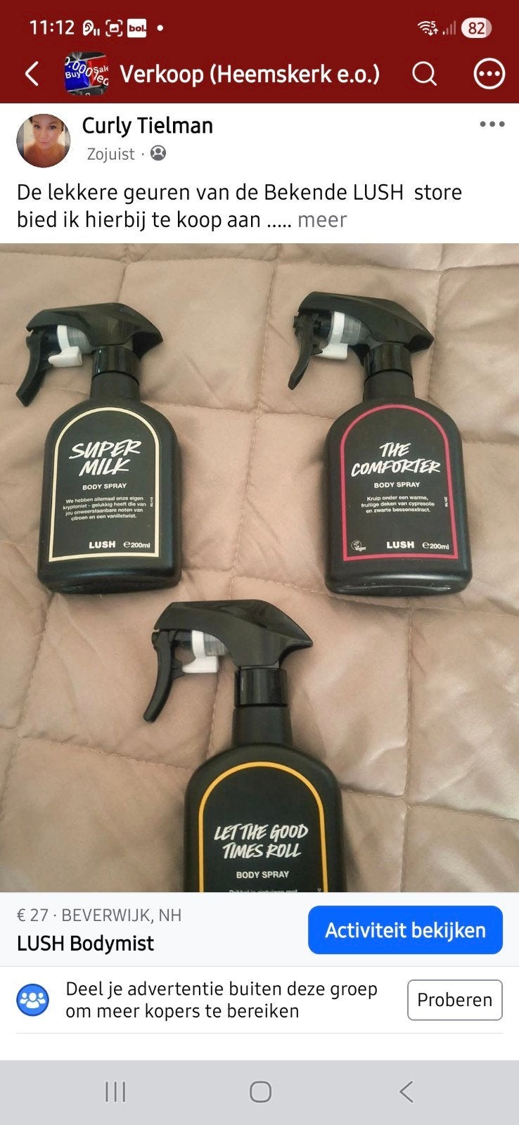 LUSH Bodymist - Super Milk, The Comforter, Let The Good Time, Ophalen of Verzenden, Zo goed als nieuw