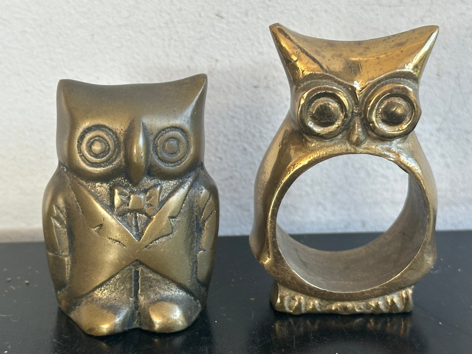 Mid Century koper Uil beeldjes 1 koop 6/4.5 cm H, Antiek en Kunst, Ophalen of Verzenden