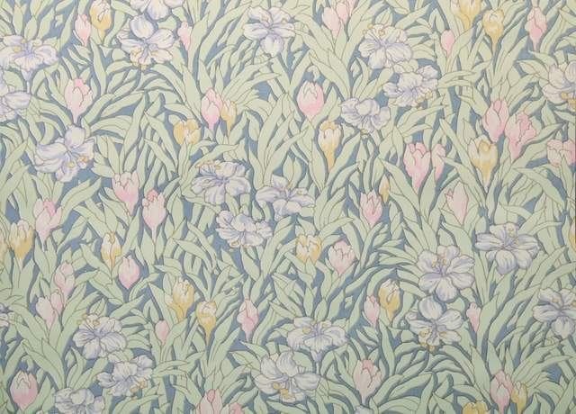12527 Pastel vintage  bloemen behang met ranken swiet, Huis en Inrichting, Stoffering | Behang, Verzenden, Minder dan 10 m², Wit