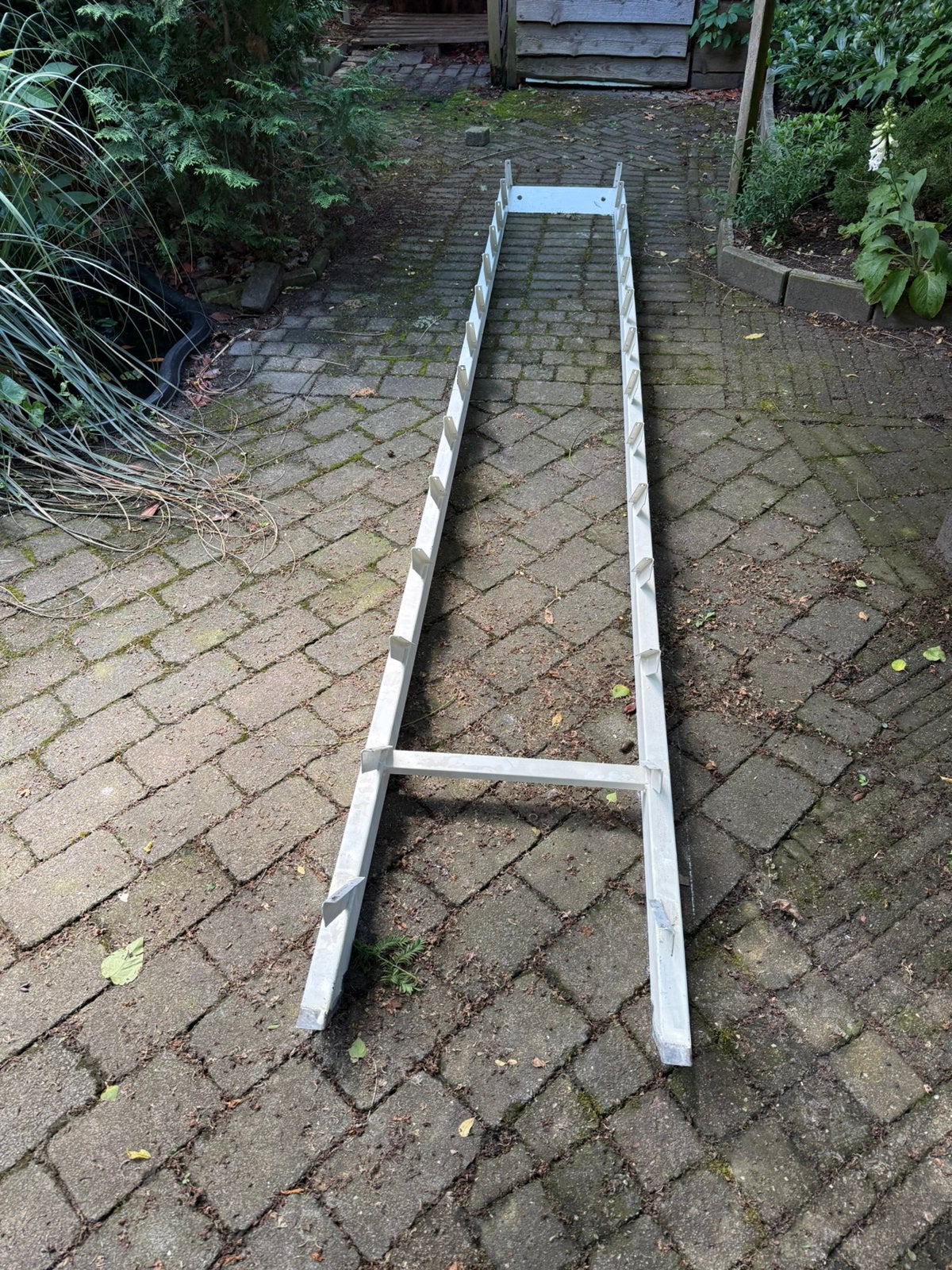 Stalen trap met hardhouten treden, Doe-het-zelf en Verbouw, Ladders en Trappen, Ophalen, Gebruikt, Trap, 2 tot 4 meter