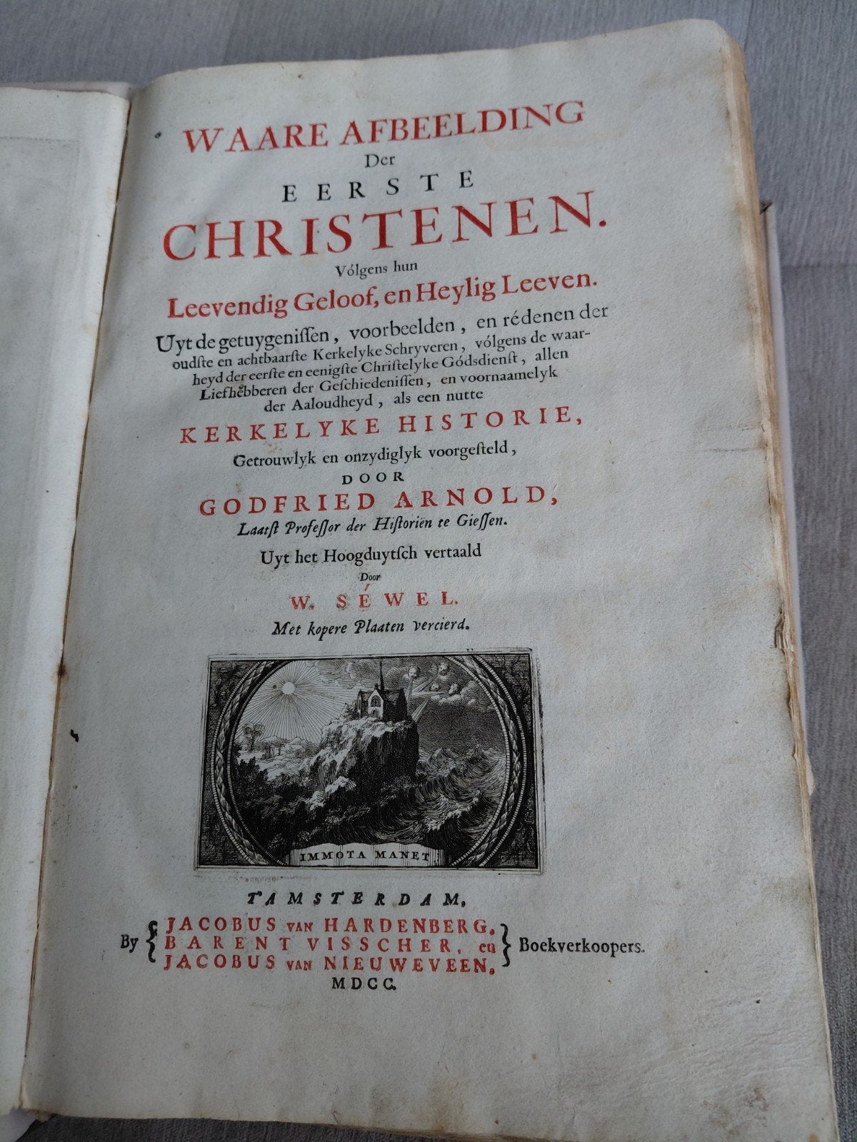 Waare afbeelding der eerste christenen , Sewel 1700 Amsd, Ophalen of Verzenden
