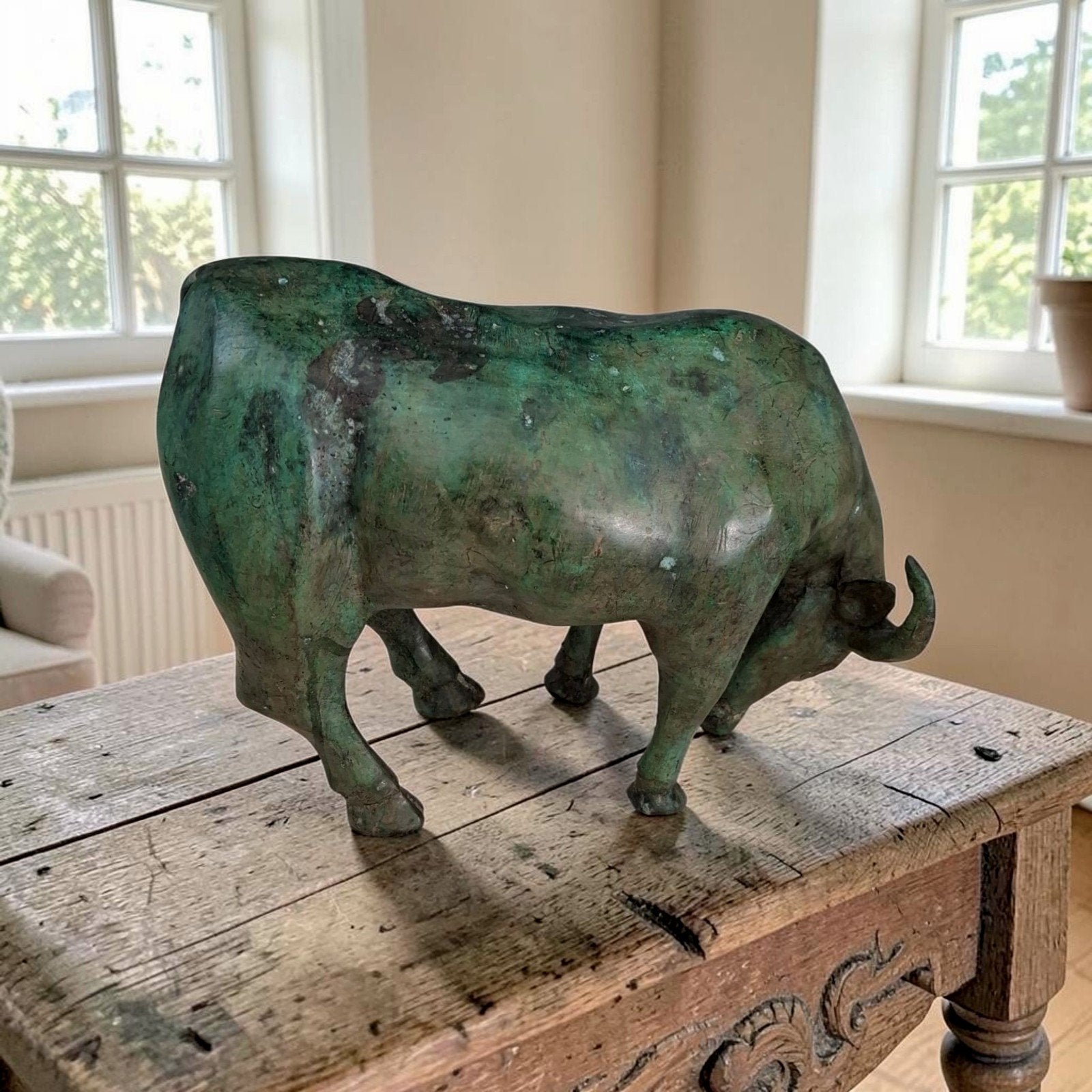 Bronzen stier 2 kg - 23 cm, Ophalen of Verzenden
