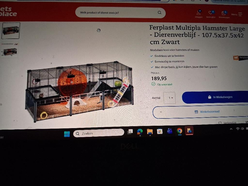 Ferplast hamsterkooi, Kooi, Gebruikt, Hamster, 75 tot 110 cm