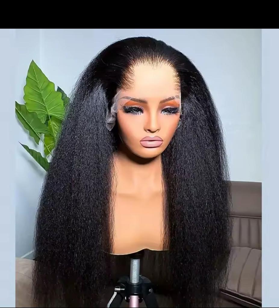 Kinky Straight Lace Front Human Hair Wig, Sieraden, Tassen en Uiterlijk, Uiterlijk | Haarverzorging, Ophalen of Verzenden, Zo goed als nieuw