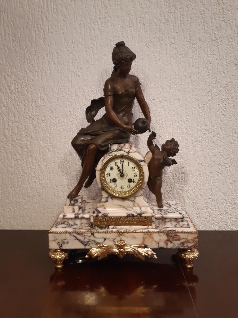 Franse marmeren pendule, grandioos mooi, Antiek en Kunst, Ophalen