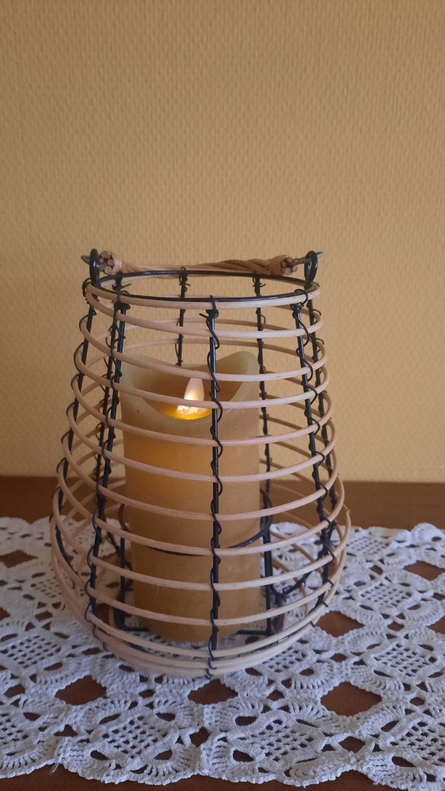 NIEUW! Rieten rotan LANTAARN KAARSHOUDER voor (led-) kaars, Ophalen of Verzenden, Kaars